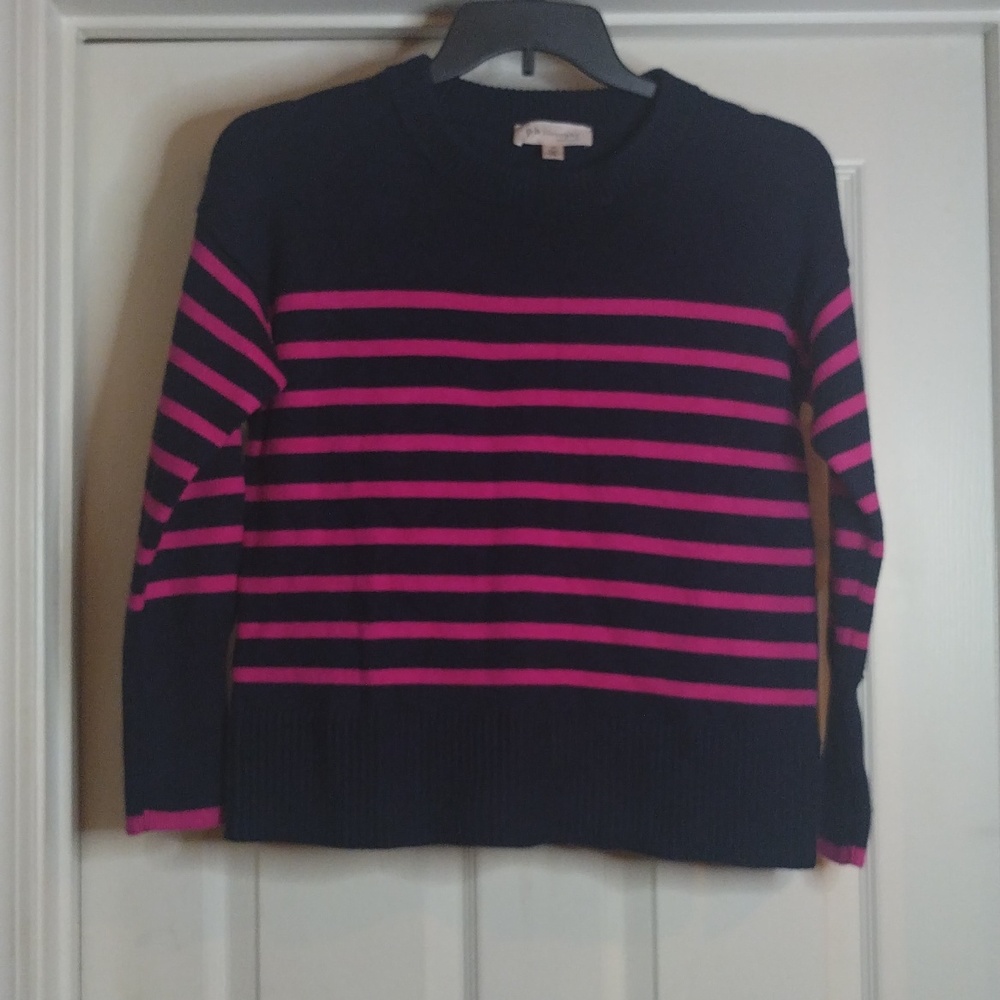 Philosophy Republic Clothing Women's Blue and Pink Stripped Sweater Size‎ S/P